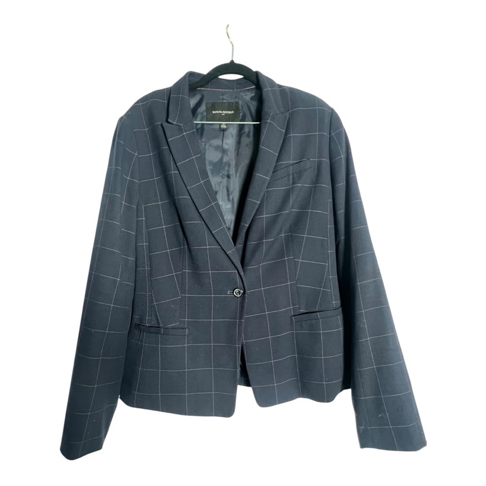 Banana Republic Navy Windowpane Blazer - Picture 4 of 7